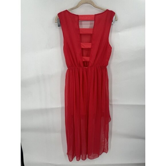 NEW L’atiste Red High Low Feminine Romantic Women Medium Cocktail Summer Dress - Picture 2 of 10